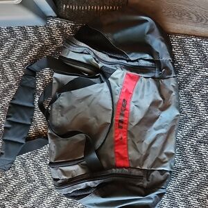 Gray and Red Tote Bag